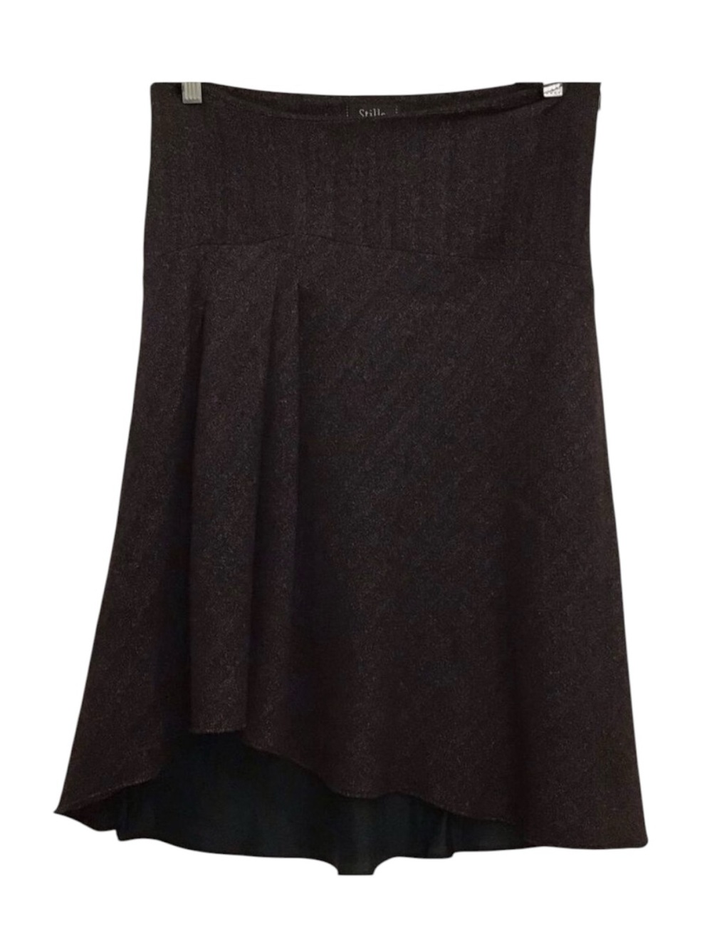 STILLS Atelier Dutch Designer Dark Brown Wool Blend Asymmetrical Midi Skirt EU36
